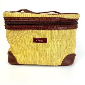 💥3/$15 Basics woven tan & brown toiletries cos bg